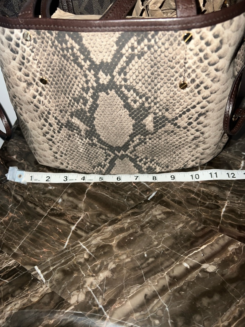 MICHAELMichael Kors Jet Set Reversible snakeskin to signature MK Tote - Picture 9 of 10